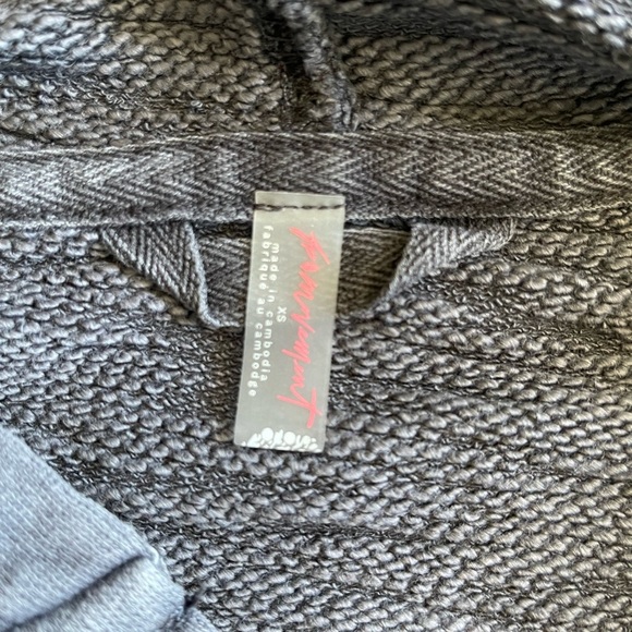 Free People Gray Hooded Sweatshirt - Picture 5 of 8